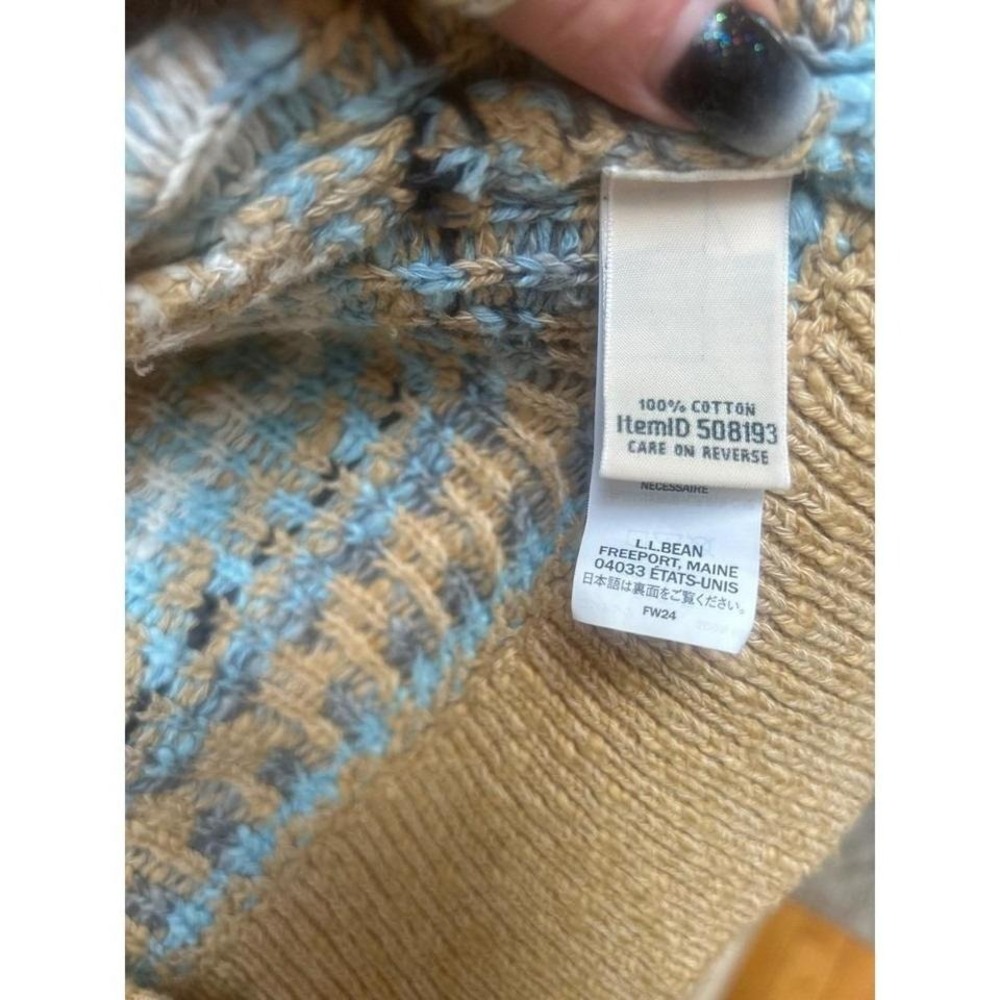 LL Bean Fair Isle Cardigan Sweater XS Wool Blend Button Front Nordic Winter - Picture 5 of 5